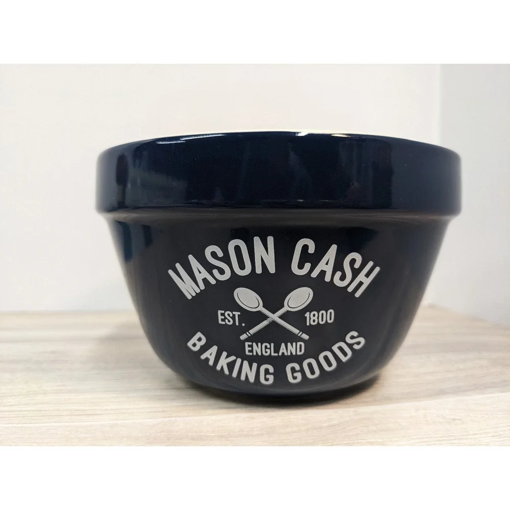Mason Cash Navy Blue No 42 Mixing Bowl 650ml 22oz Ceramic Baking Goods England